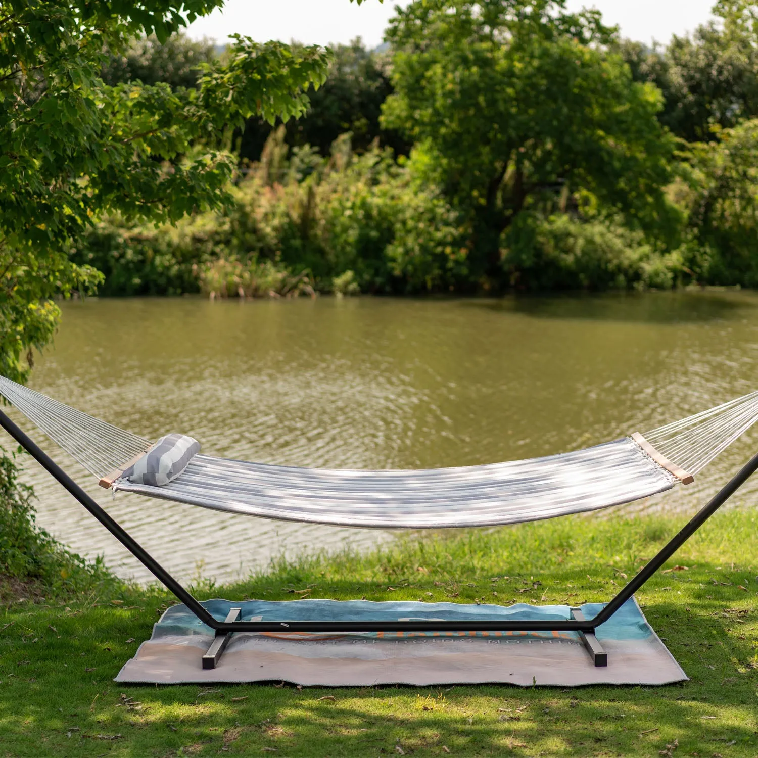 12 FT Large Double Stripes Quilted Hammock