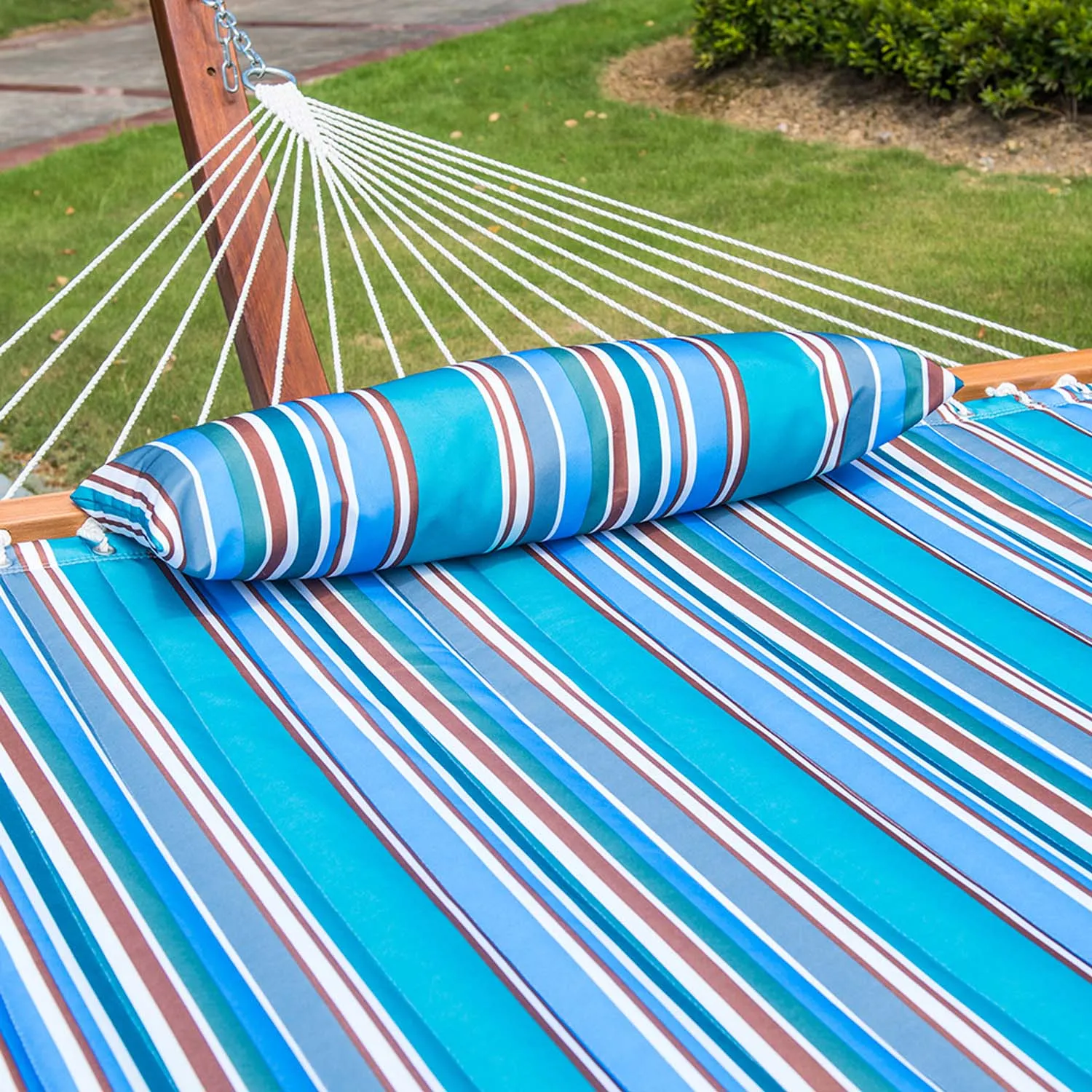 12 FT Large Double Stripes Quilted Hammock