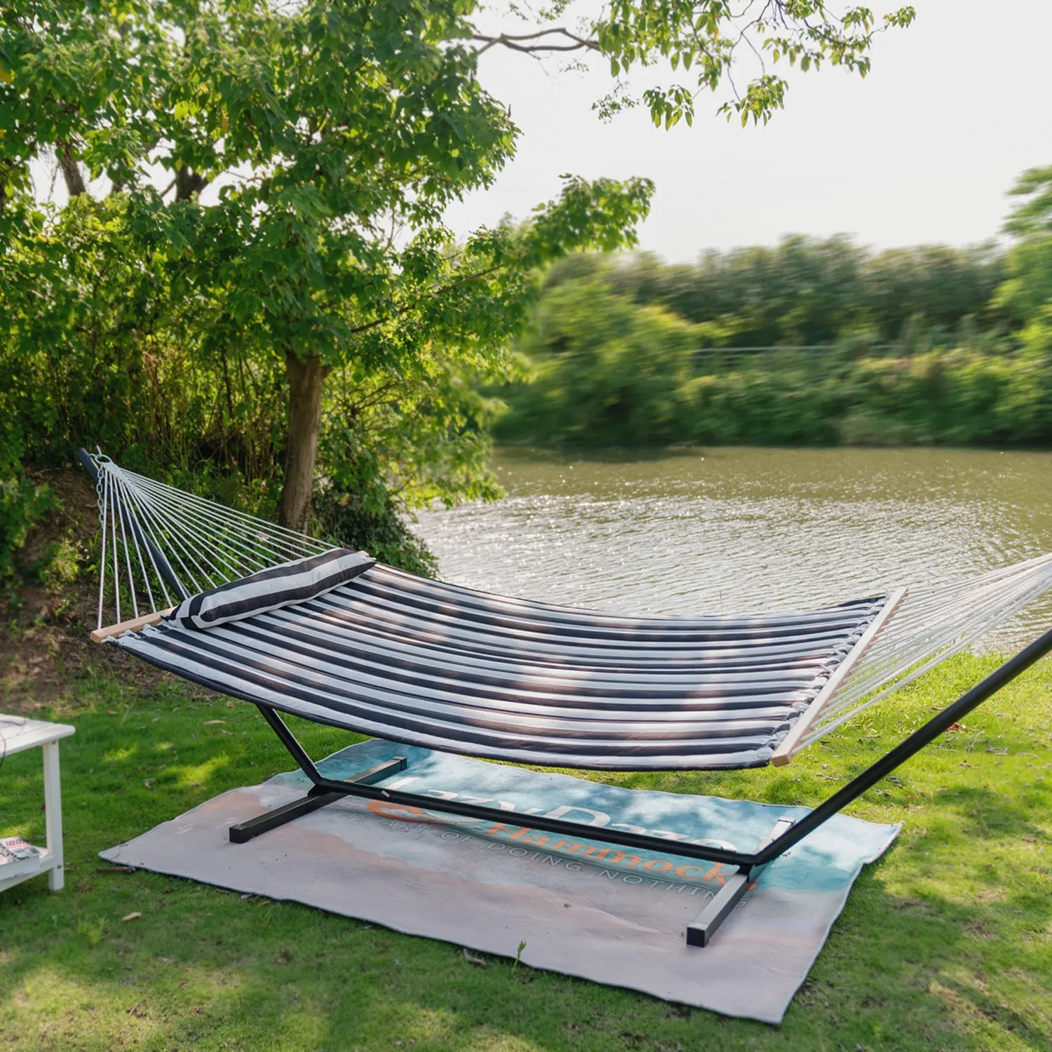 12 FT Large Double Stripes Quilted Hammock