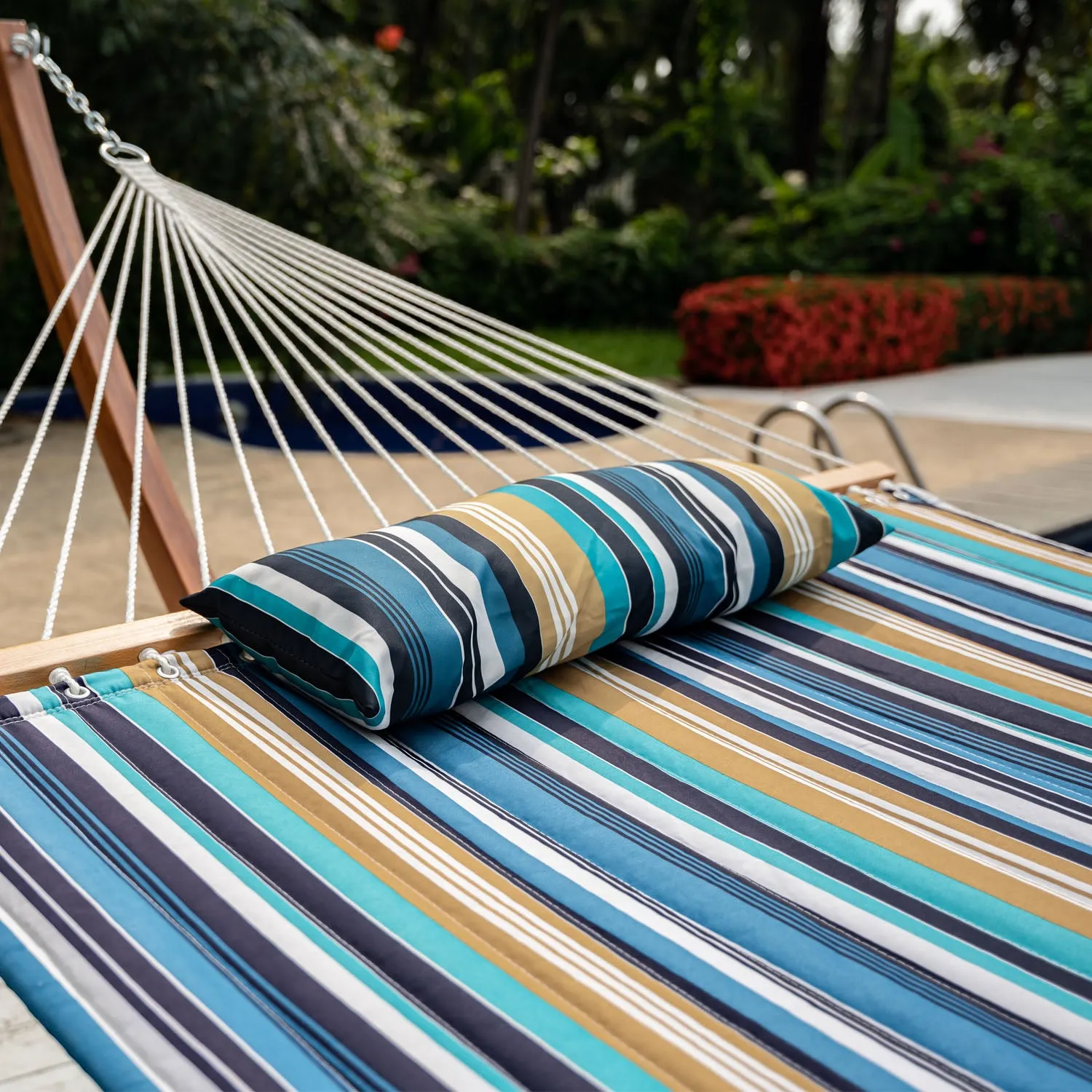 12 FT Large Double Stripes Quilted Hammock