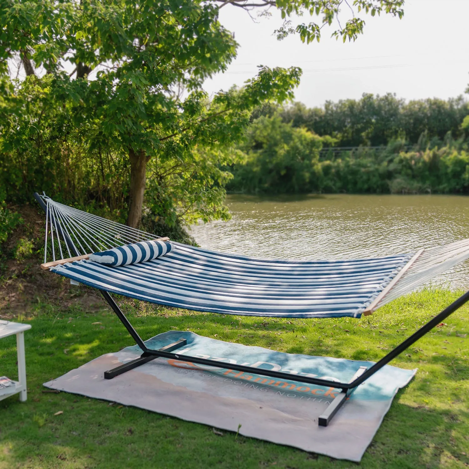 12 FT Large Double Stripes Quilted Hammock