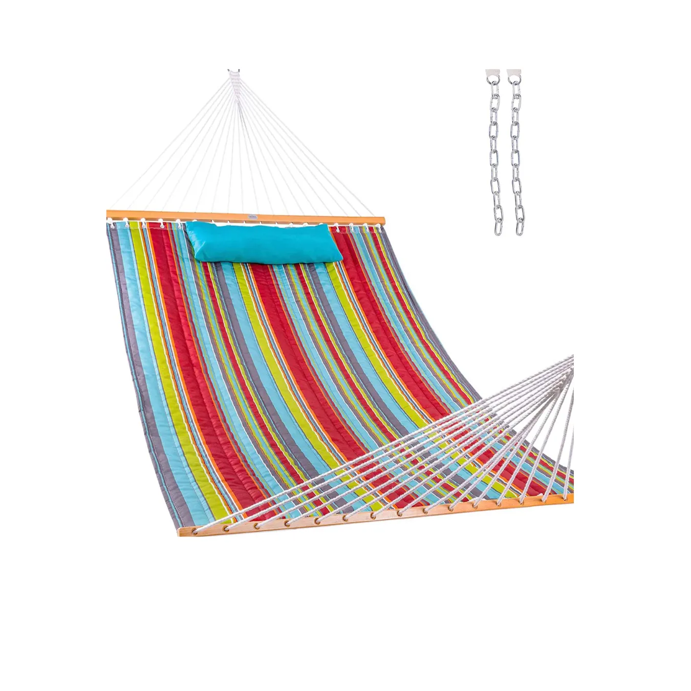 12 FT Large Double Stripes Quilted Hammock