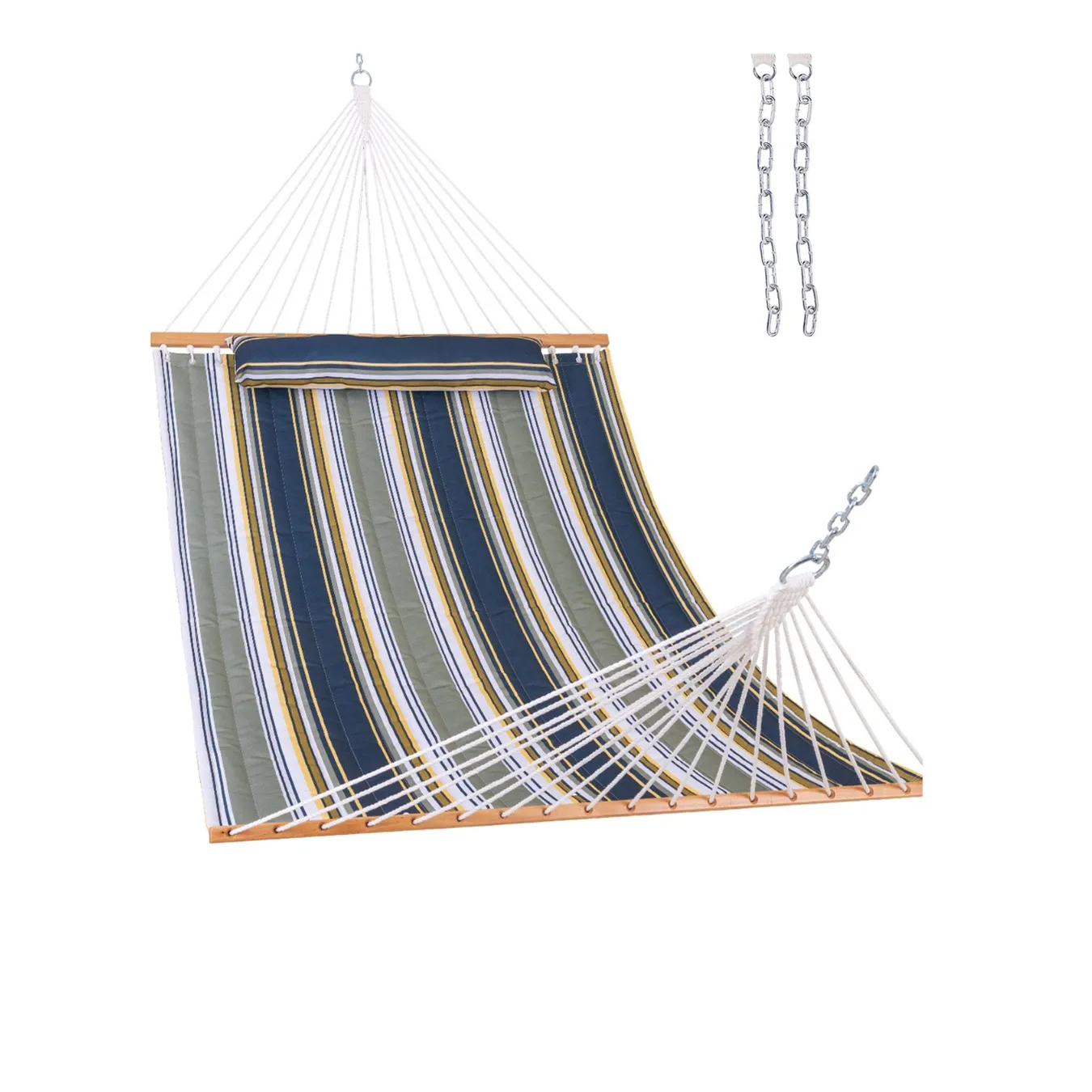 12 FT Large Double Stripes Quilted Hammock