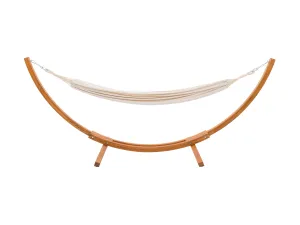 Beige Hammock with Wood Stand