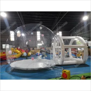 Big Inflatable Balloon Bubble House Tent With Tunnel Clear Inflatable Dome Igloo Tent