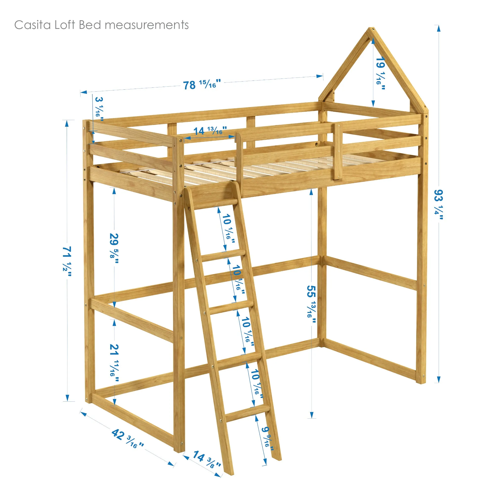 Casita Kids Wood Montessori inspired Bedroom Set - Loft, Floor and Single