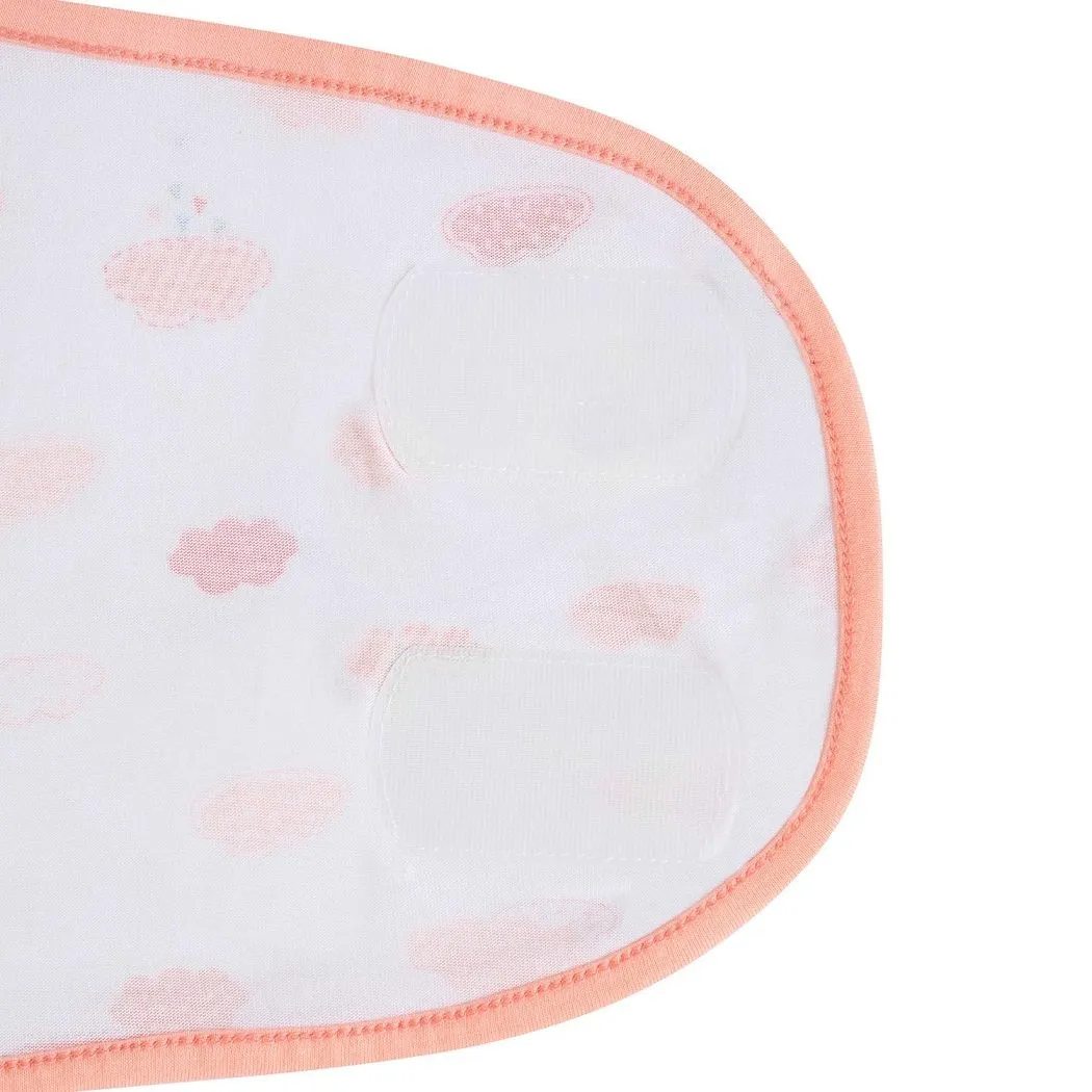 Clevamama Baby Swaddle to Sleep Wrap (Coral Clouds) Newborn Size: 0-3 Months