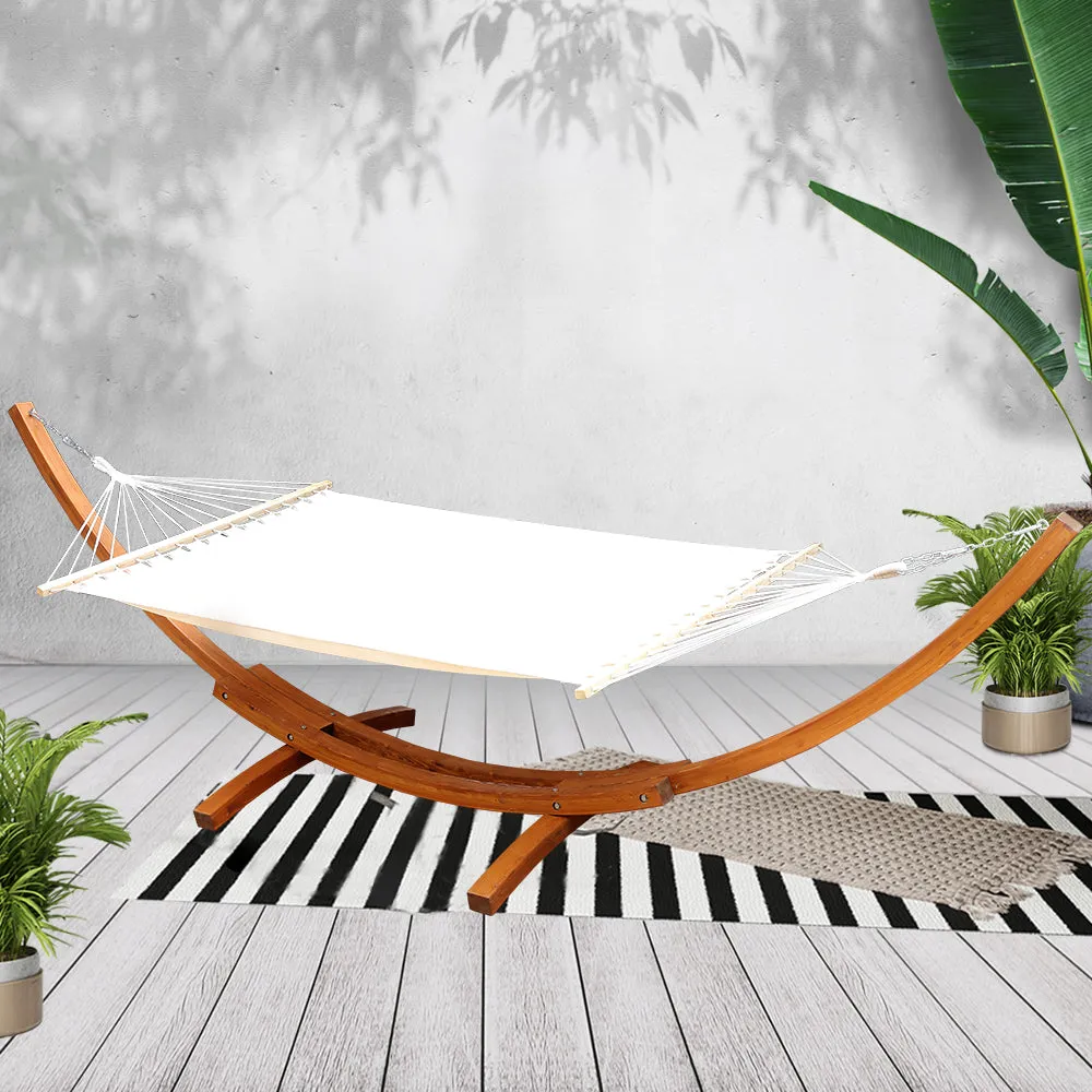 Double Hammock with Wooden Hammock Stand