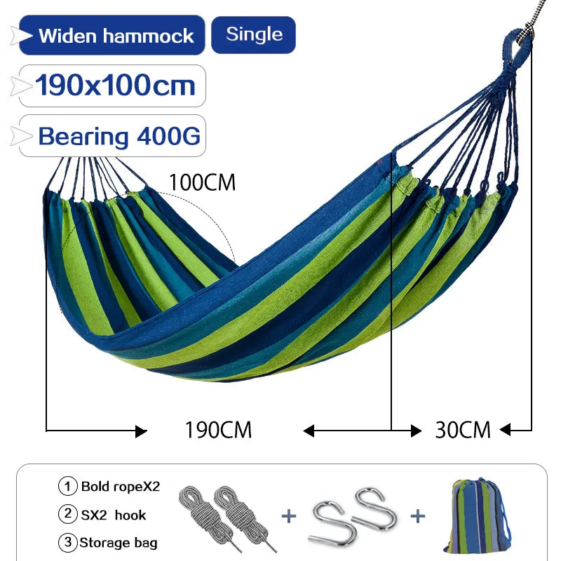 Double Wide Thick Canvas Hammock Portable Hammock Outdoor Single double anti-rollover swing outdoor indoor household hammock