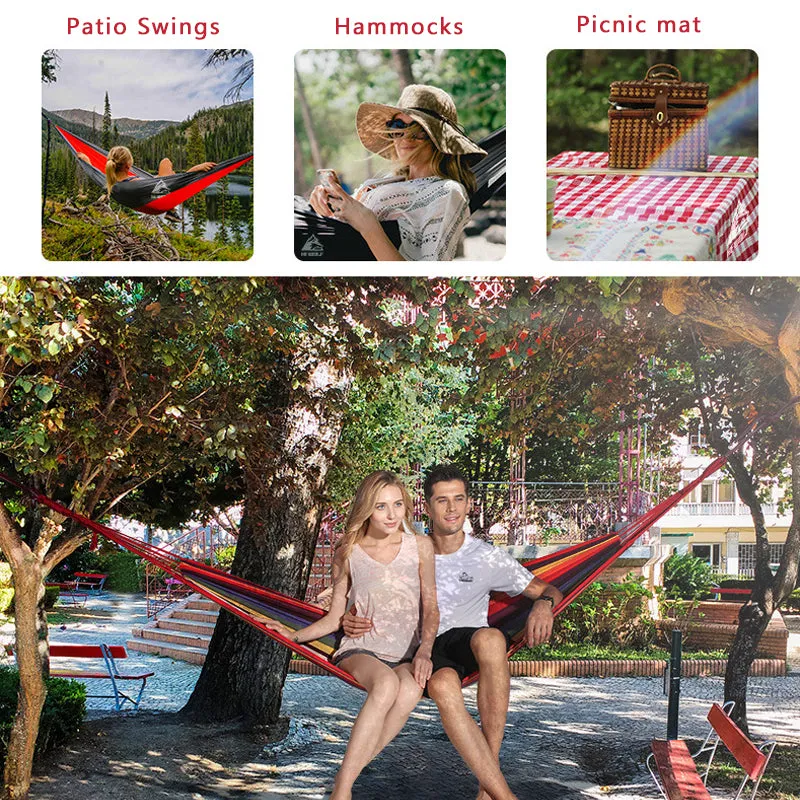 Double Wide Thick Canvas Hammock Portable Hammock Outdoor Single double anti-rollover swing outdoor indoor household hammock