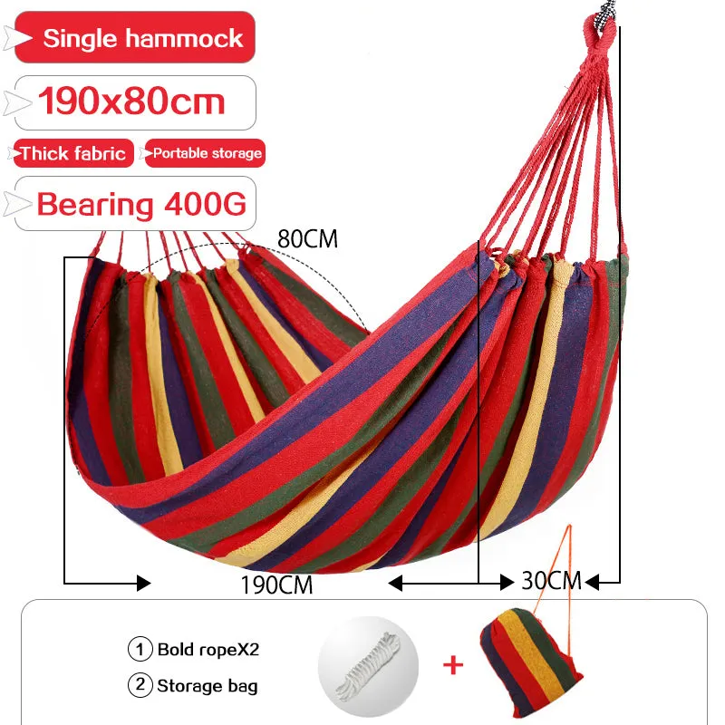 Double Wide Thick Canvas Hammock Portable Hammock Outdoor Single double anti-rollover swing outdoor indoor household hammock