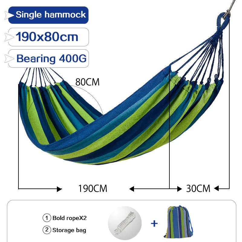 Double Wide Thick Canvas Hammock Portable Hammock Outdoor Single double anti-rollover swing outdoor indoor household hammock