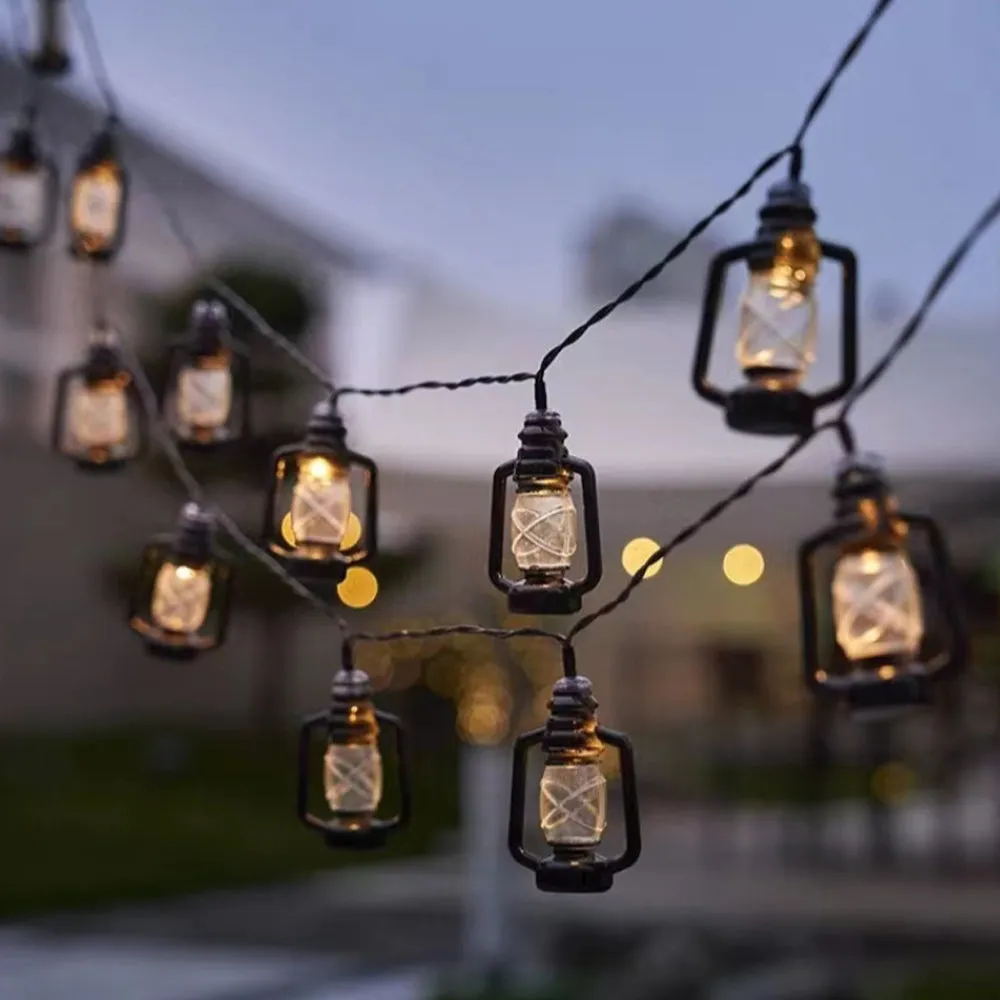 Kerosene Designed Outdoor Garden String Lamp-Solar Powered