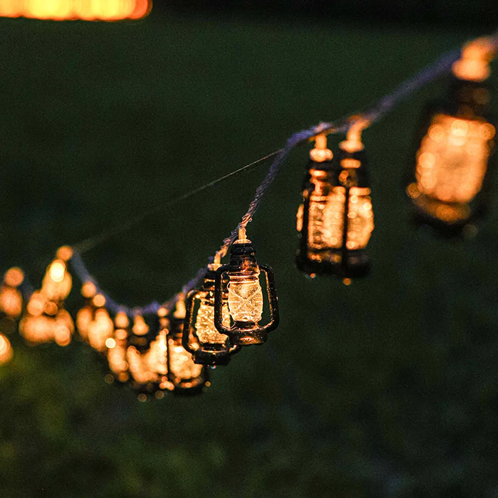 Kerosene Designed Outdoor Garden String Lamp-Solar Powered