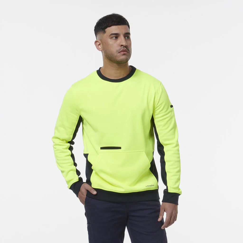 King Gee Hi Vis Spliced Crew Neck Fleece (K55062)