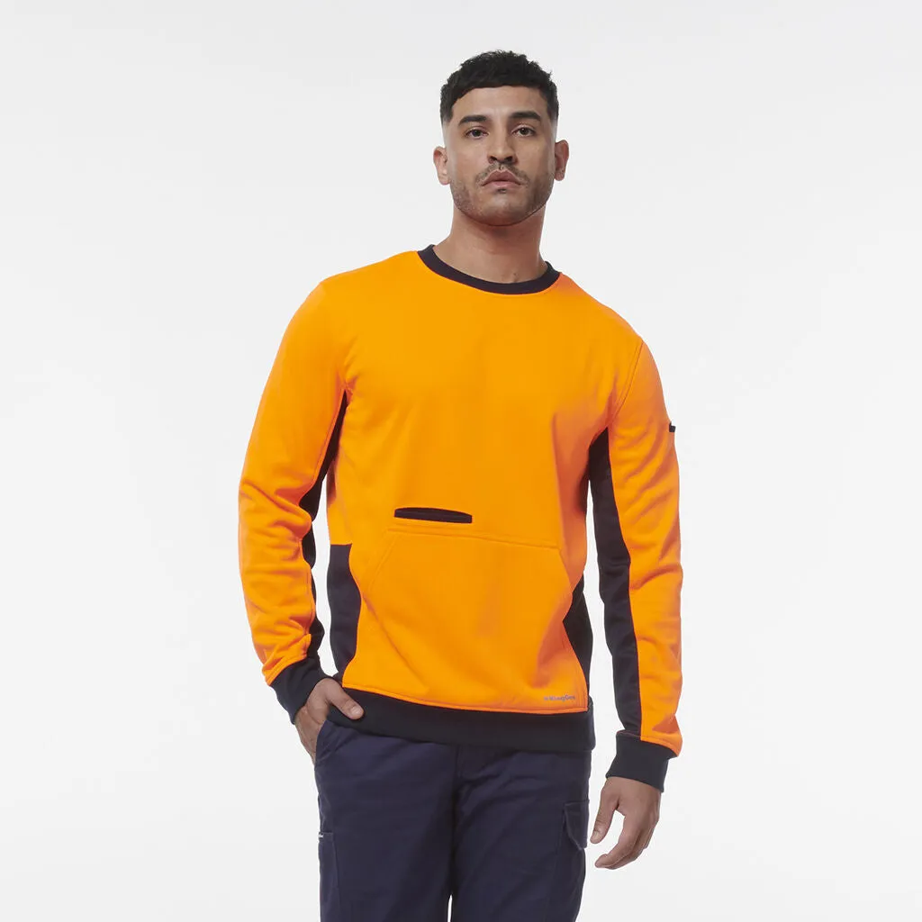 King Gee Hi Vis Spliced Crew Neck Fleece (K55062)