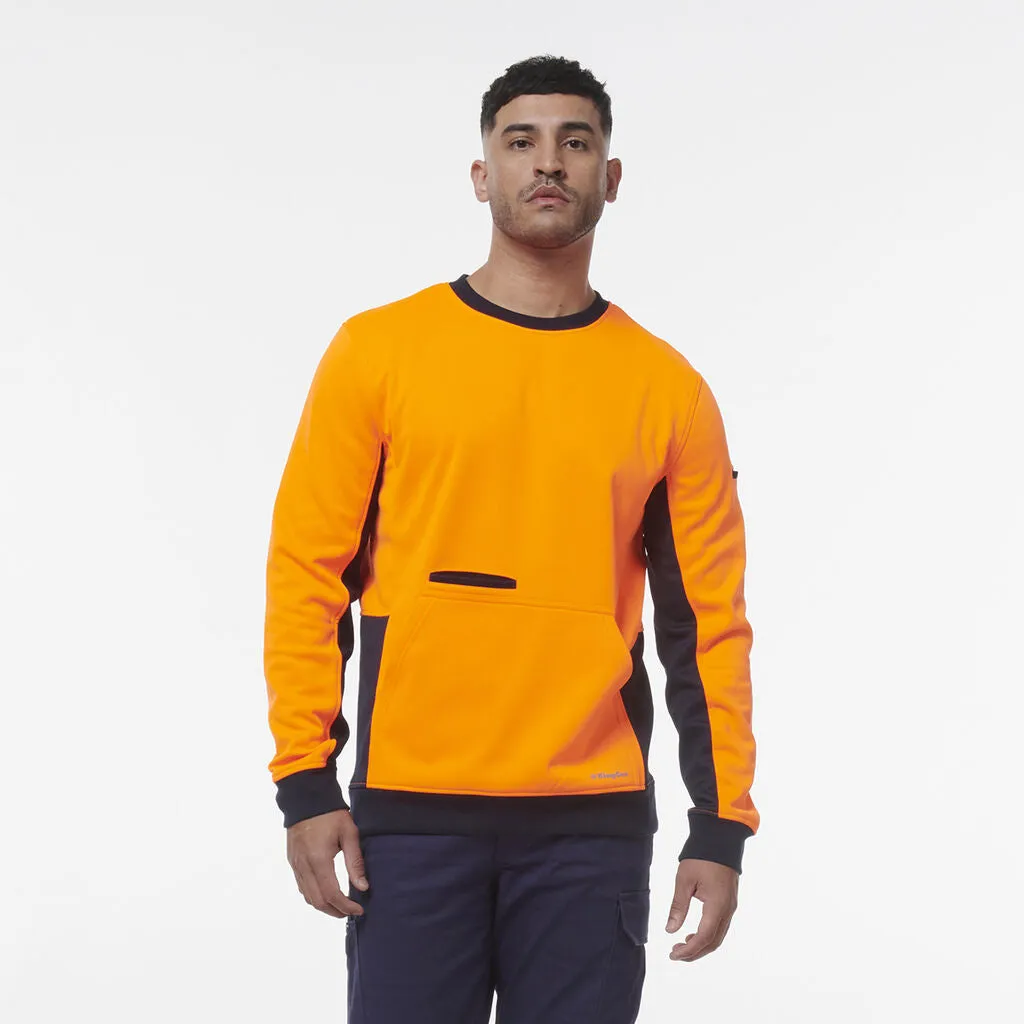 King Gee Hi Vis Spliced Crew Neck Fleece (K55062)