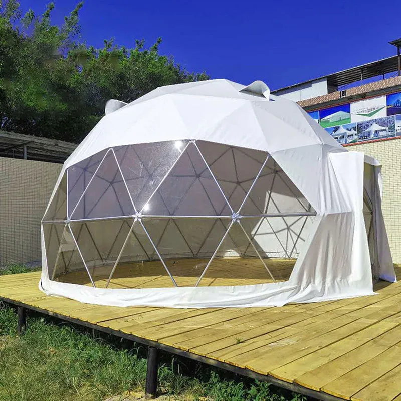 Luxury Accommodation Living Eco Dome Hotel Tents 6M-15M PVC Leisure round Canvas Glamping Dome Tent