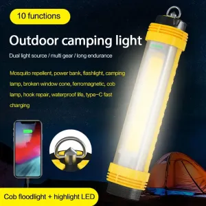 New Multi-Purpose Outdoor Multi-Functional Camping Flashlight Cob Strong Light With Magnet Repair Led Lighting