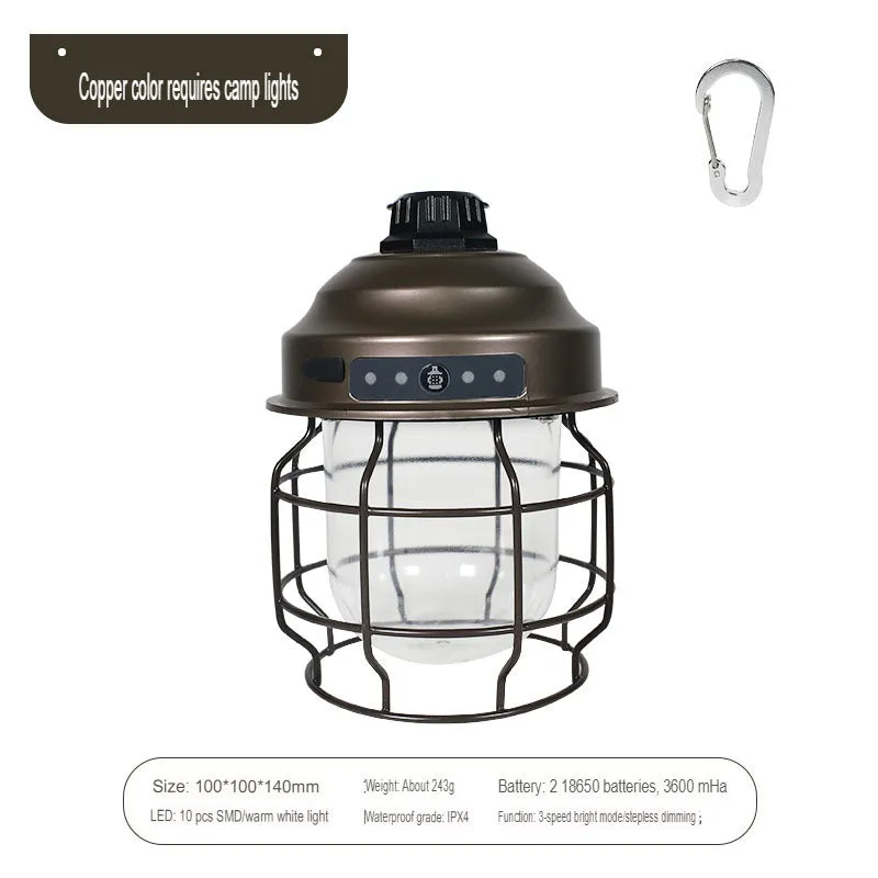 New Outdoor Camping Lamp Portable Lantern Mountain Camping Supplies And Equipment With Carabiner Camping Lamp