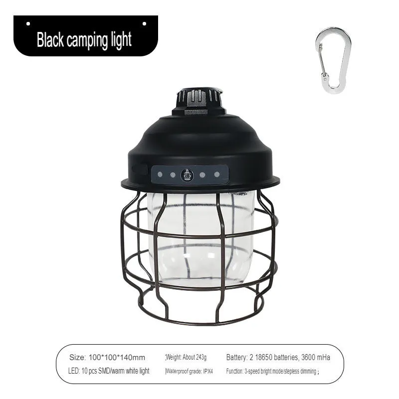 New Outdoor Camping Lamp Portable Lantern Mountain Camping Supplies And Equipment With Carabiner Camping Lamp