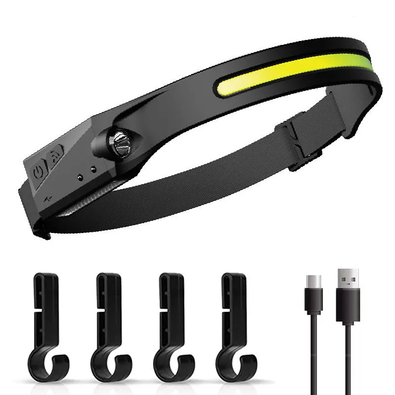 New Usb Charging Waterproof Dual Light Source Night Running Headlamp Outdoor Mountaineering And Camping Induction Headlamp