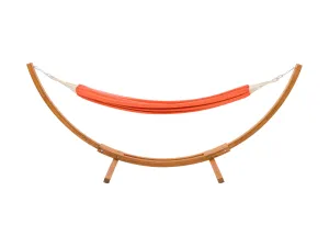 Orange Hammock with Wood Stand