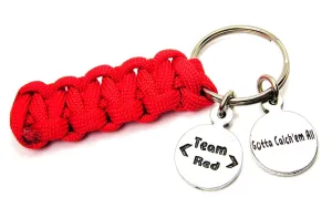 Pokemon Team Red - Valor Gotta Catch Em All 550 Military Spec Paracord Key Chain