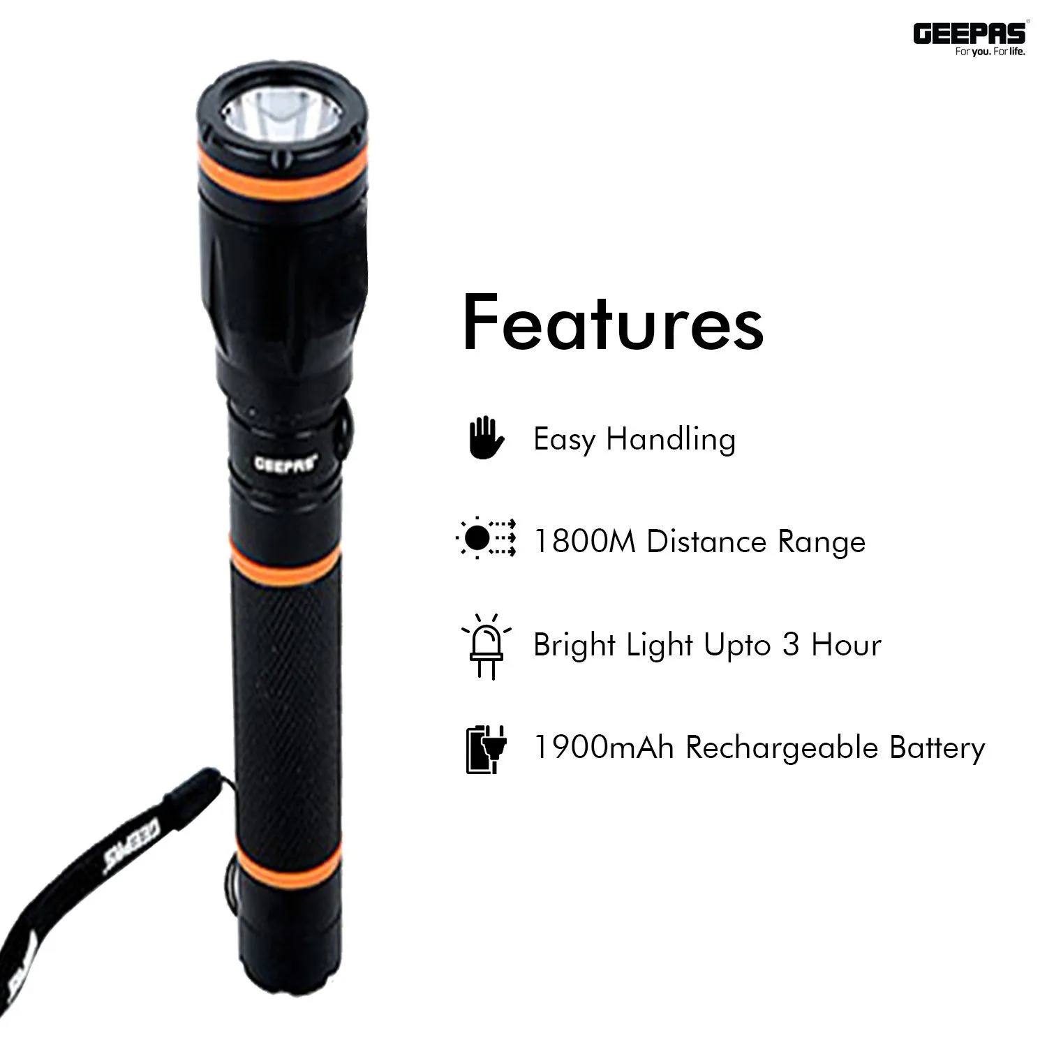 Rechargeable Waterproof LED Flashlight