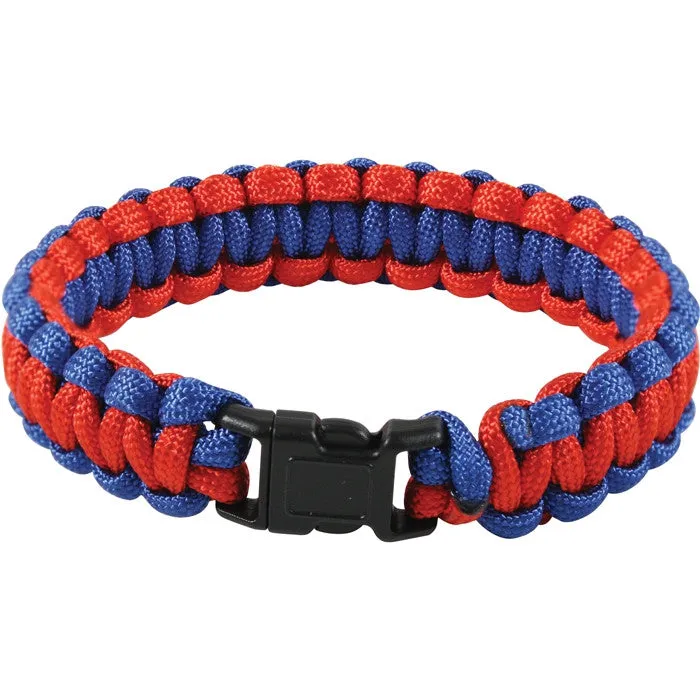 Red   Blue - Cobra Weave Paracord Bracelet