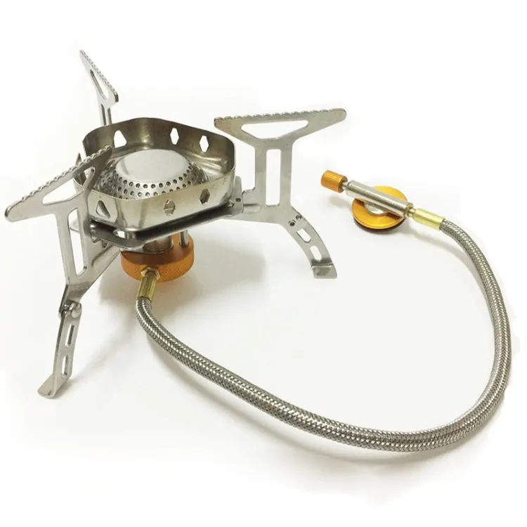 S187 Outdoor Portable Mini Stainless Steel Camping Stove Windproof Gas Stove (Silver)