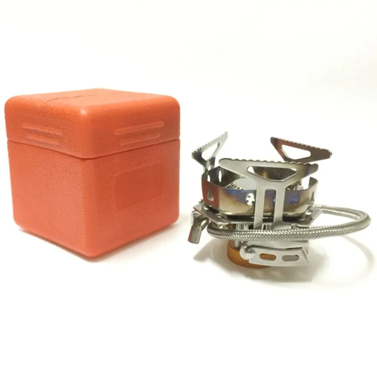 S187 Outdoor Portable Mini Stainless Steel Camping Stove Windproof Gas Stove (Silver)