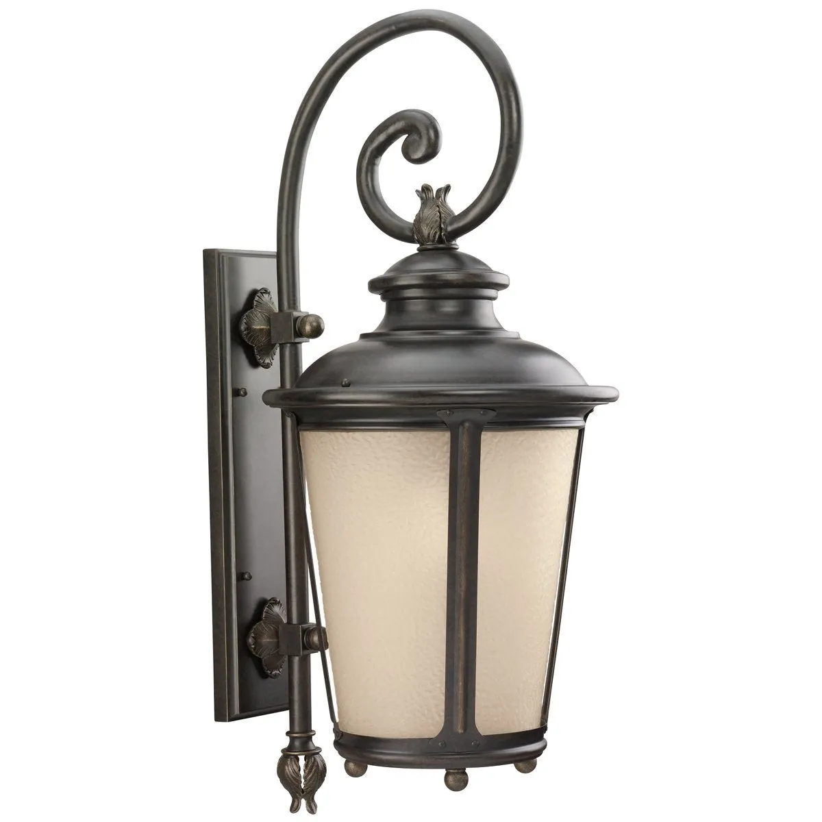 Sea Gull Lighting Cape May Burled Iron One Light Outdoor Wall Lantern