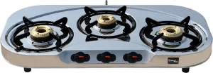 Sigri-wala Classis Stainless Steel ISI Certified 3 Burner Stainless Steel Manual Gas Stove (3 Burners)