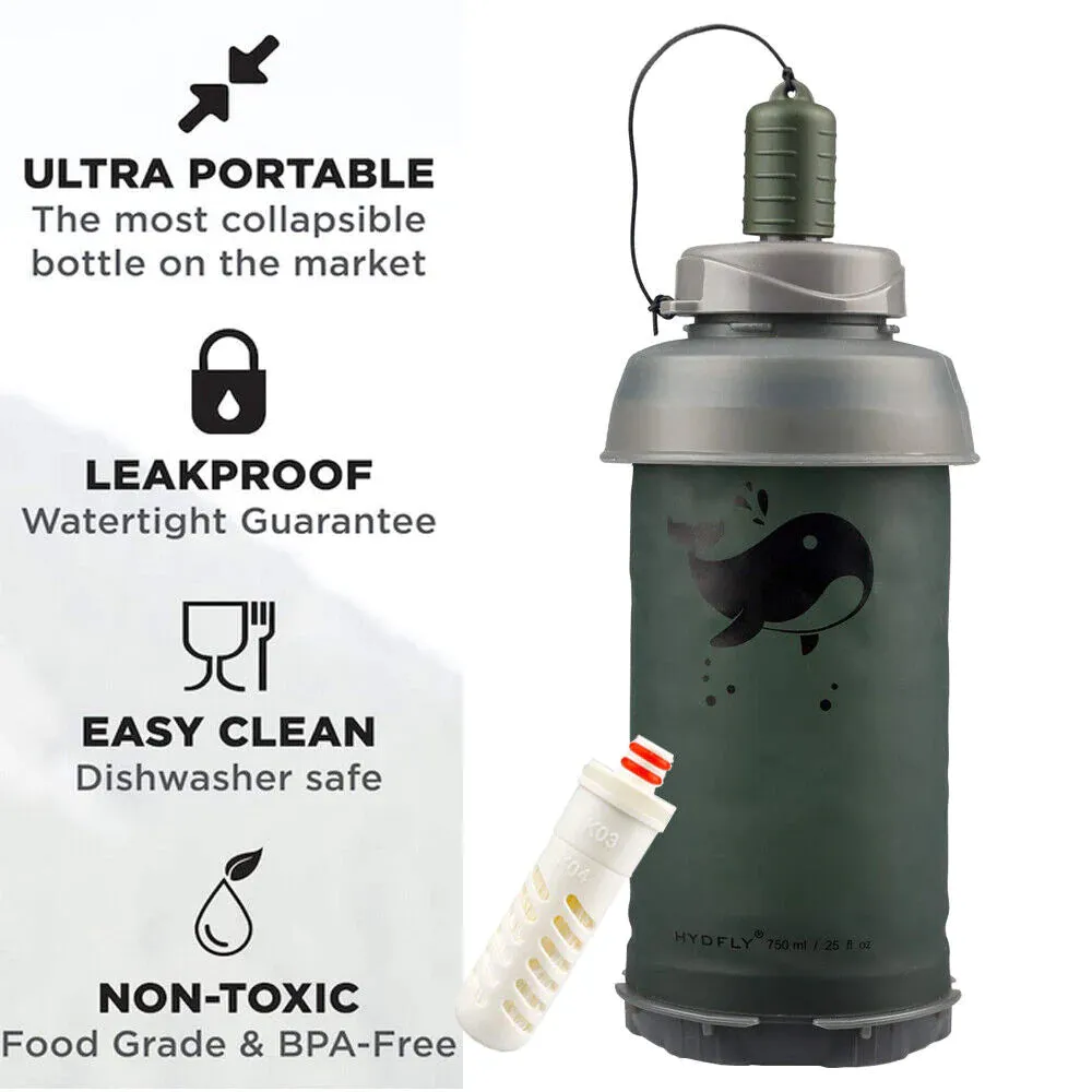 Small Collapsible Water Bottle With Carbon Filter