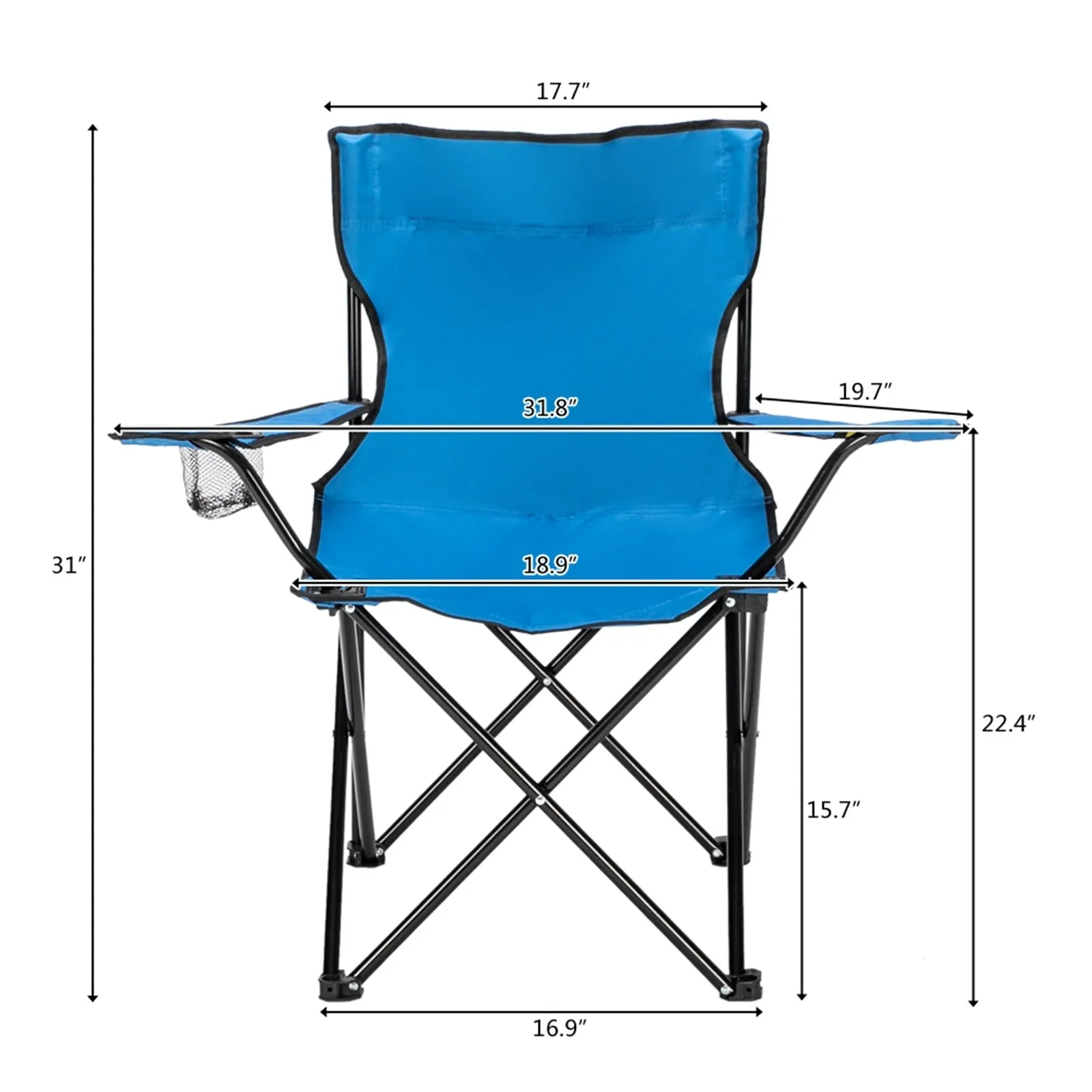 Small-sized Folding Camping Chair with Heavy Duty Steel Frame, Portable for Outdoor/Indoor