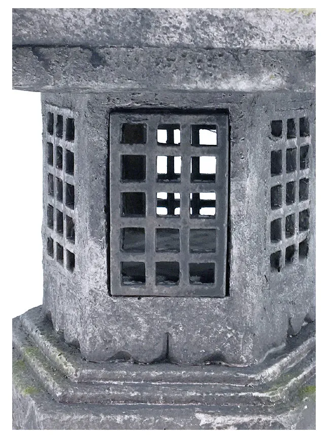 Stone Lantern - Pagoda on Curved Pedestal