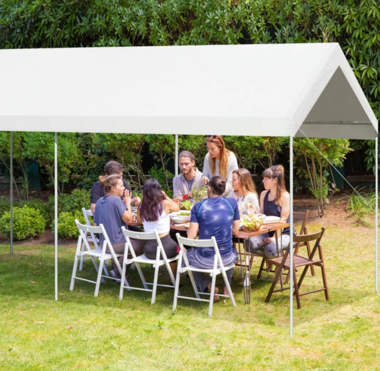 Super Duty Steel Portable Frame Car Tent Shelter | 10x20 Ft | Weather Resistant | Easy Assembly