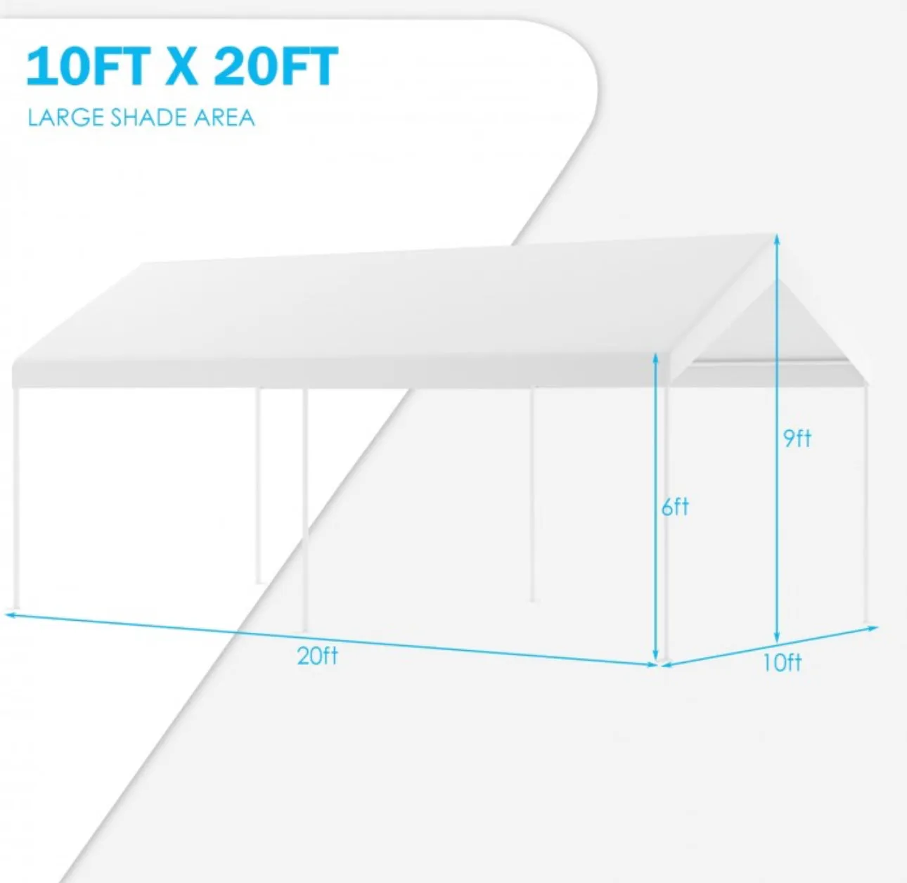 Super Duty Steel Portable Frame Car Tent Shelter | 10x20 Ft | Weather Resistant | Easy Assembly