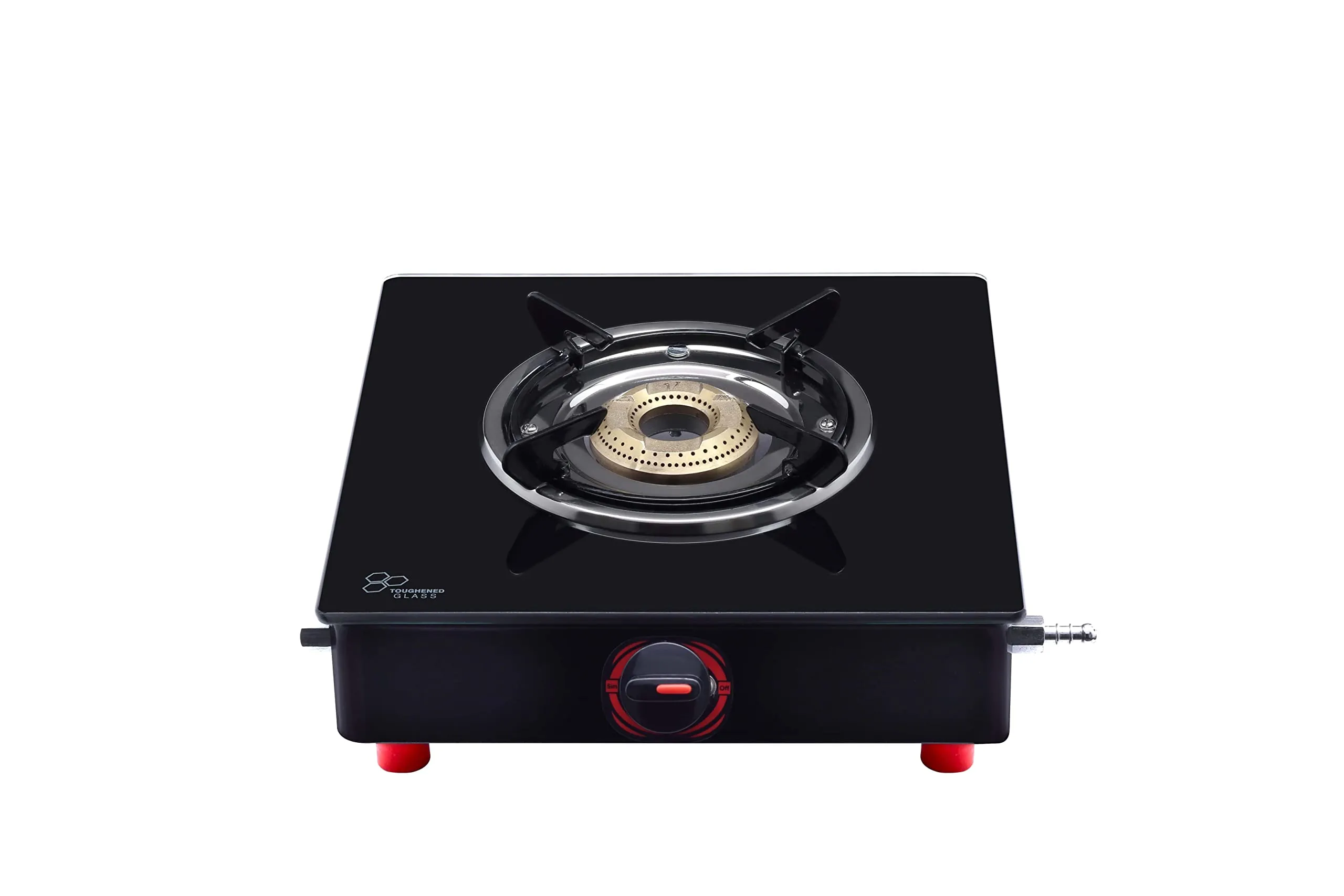 Surya Flame Alpha Gas Stove 1 Burner Glass Top | India's First ISI Certifed Black Body PNG Stove | Direct Use For Pipeline Gas - 2 Years Complete Doorstep Warranty