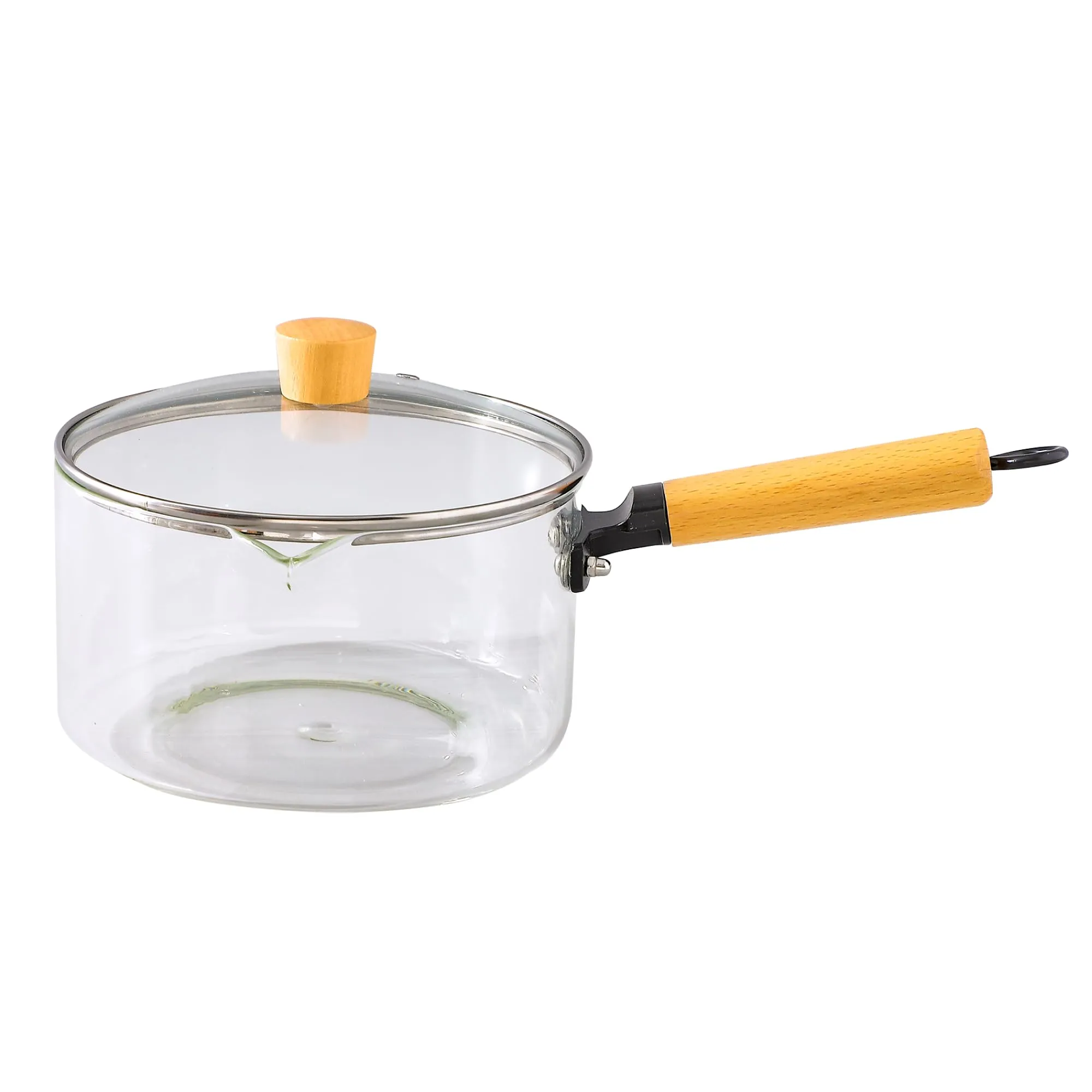 UMAI Borosilicate Glass Cookware for Gas Stove (2.2L) | Saucepan with Handle | Electric Pottery Stove Cookware | Boiling Pan | Microwave Safe | Tea/Milk Pan | Sauce Pan for Tea | Diwali Gift