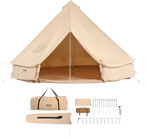 Vevor Bell Tent 13.1' Waterproof Canvas Yurt with Stove Jack and Detachable Side Wall Fits 5-8 People New