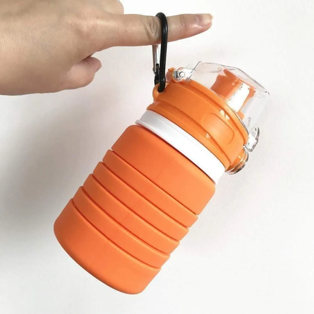 XeuLi - Folding Collapsible Silicone 16 fl oz / 500ML Water Bottle BPA-Free